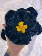 Load image into Gallery viewer, Indigo Silk Velvet Scrunchie
