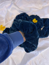 Load image into Gallery viewer, Indigo Silk Velvet Scrunchie
