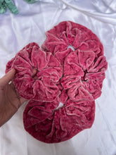 Load image into Gallery viewer, Raspberry Silk Velvet Scrunchie
