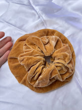 Load image into Gallery viewer, Ochre Silk Velvet Scrunchie
