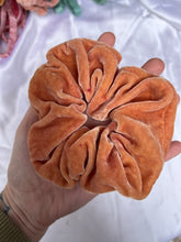 Load image into Gallery viewer, Golden Peach Silk Velvet Scrunchie
