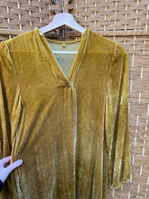 Load image into Gallery viewer, Goldenrod - Silk Velvet Long Sleeve Dress - size S
