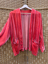 Load image into Gallery viewer, Coral - Silk Cardigan Jacket- size S
