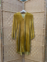 Load image into Gallery viewer, Goldenrod - Silk Velvet Long Sleeve Dress - size S
