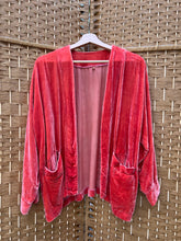 Load image into Gallery viewer, Coral - Silk Cardigan Jacket- size S
